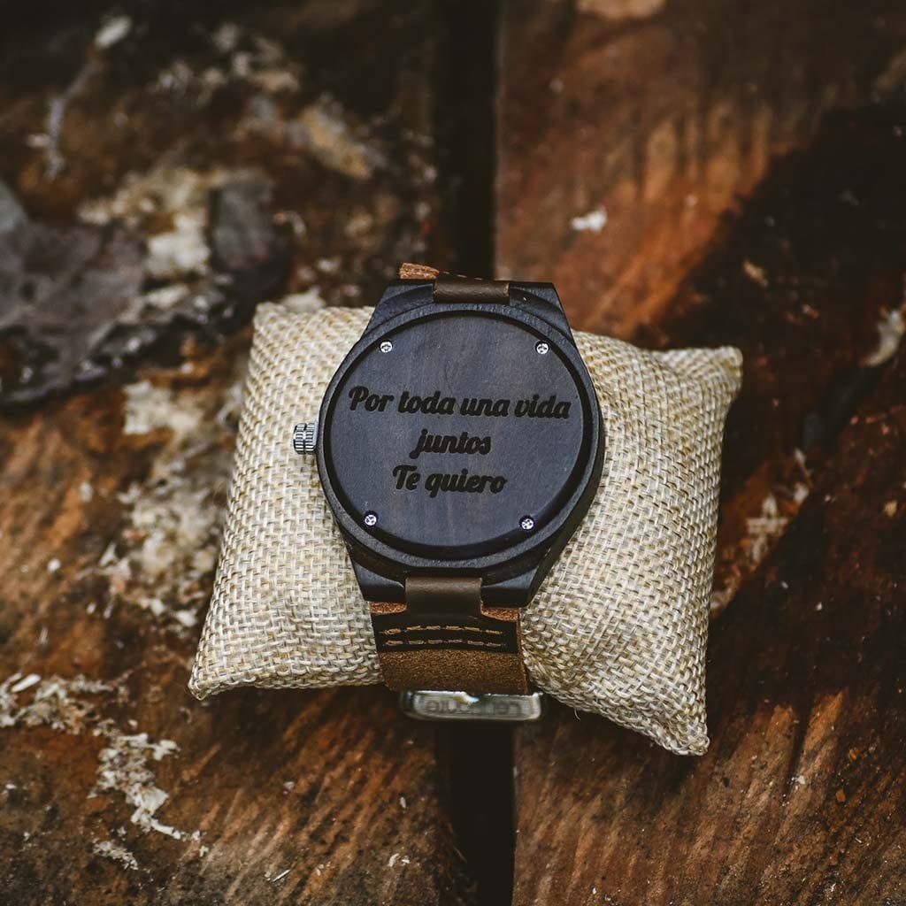 reloj personalizable madera