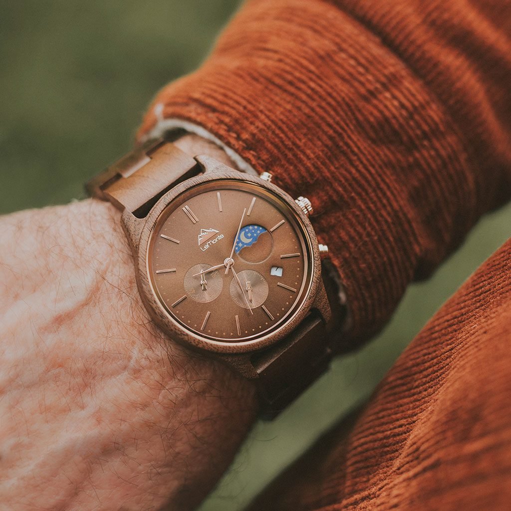 Reloj de madera para caballero