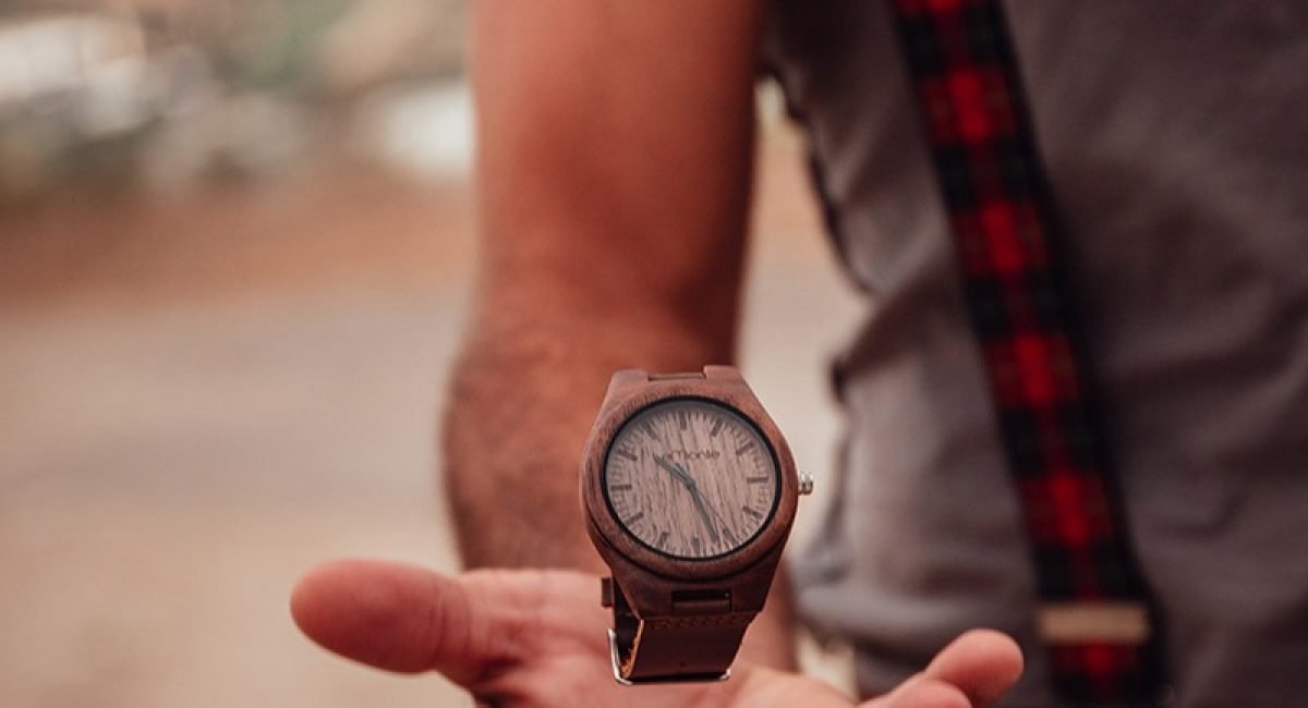 Reloj madera dark walnut
